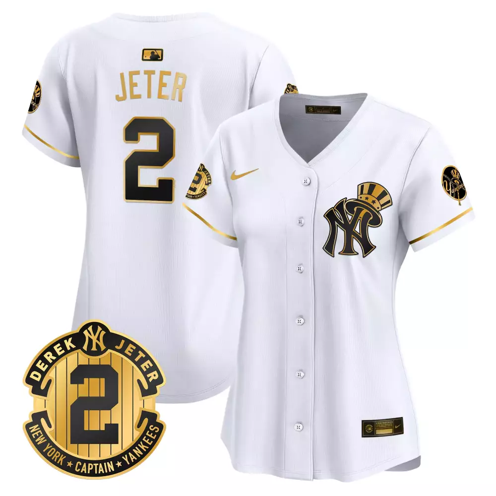 Derek Jeter Women's Red Yankees Independence Day Jersey | Limited Edition Stitched Fan Gear | For Men, Women & Youth