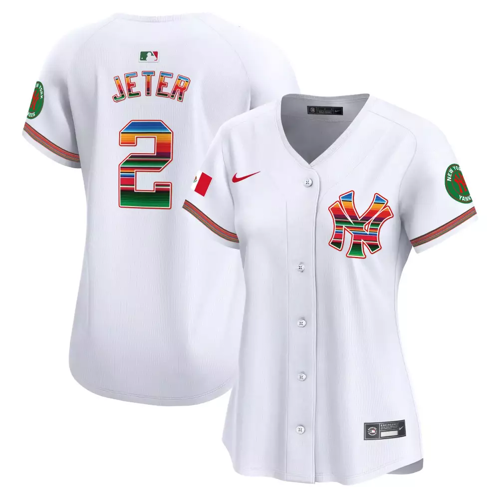 Derek Jeter Yankees Women's White Alternate Jersey | Limited Edition with Jeter Patch | For Men, Women & Youth