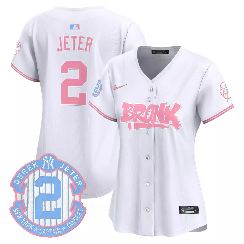 Derek Jeter Yankees Women's White Alternate Jersey | Limited Edition with Jeter Patch | For Men, Women & Youth