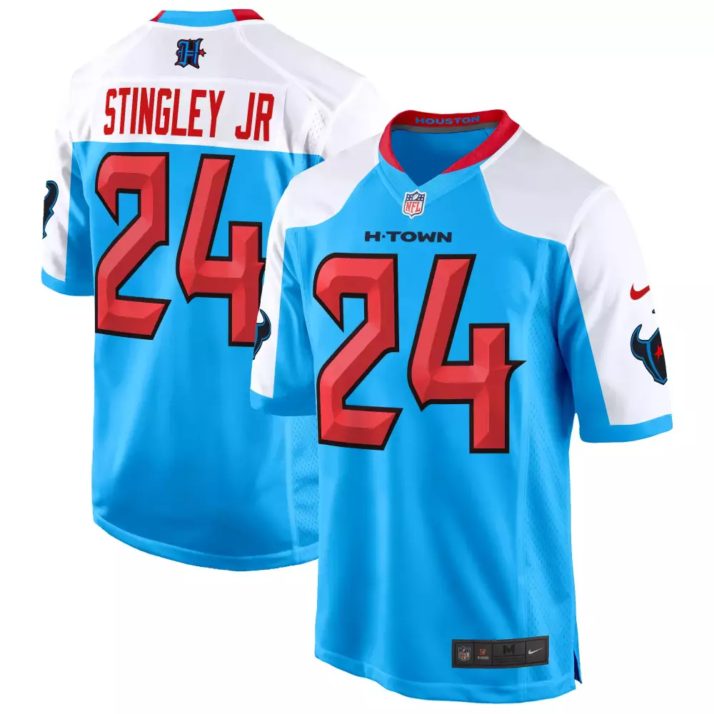 Derek Stingley Jr. 1 Houston Texans Women's White Stitched Jersey | Name Patch 2023 | Fashion Fan Gear | For Women