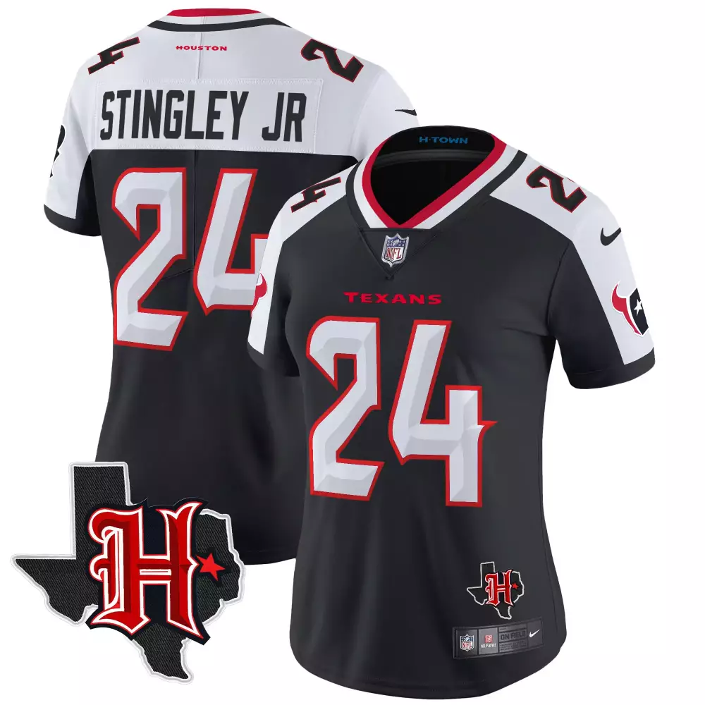 Derek Stingley Jr. Navy Alternate Women's Houston Texans 2024 Texas Patch Vapor Limited Jersey V2 | Stitched Fan Gear | For Women & Youth