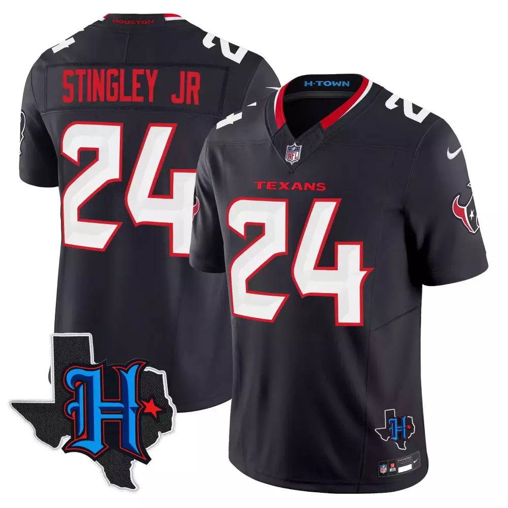 Derek Stingley Jr. Navy Texans 2024 Texas Patch Vapor Limited Jersey | All Stitched Fan Gear | For Men, Women & Youth