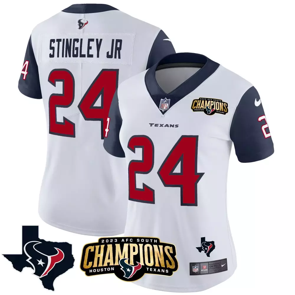 Derek Stingley Jr. Navy Sleeves Texans 2023 AFC South Champions Patch Vapor Jersey | All Stitched Fan Gear | For Men, Women & Youth