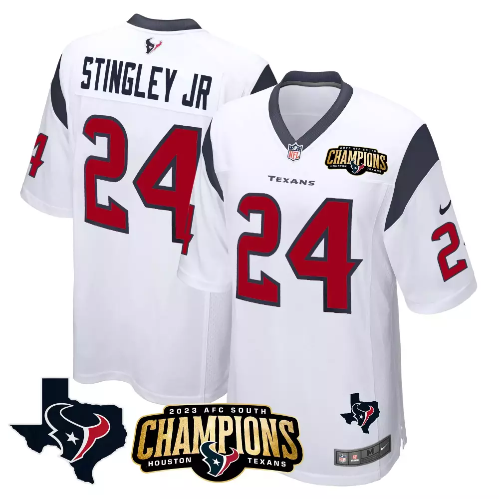 derek stingley jr white limited womens houston texans 2024 texas patch vapor limited jersey v2 all stitched