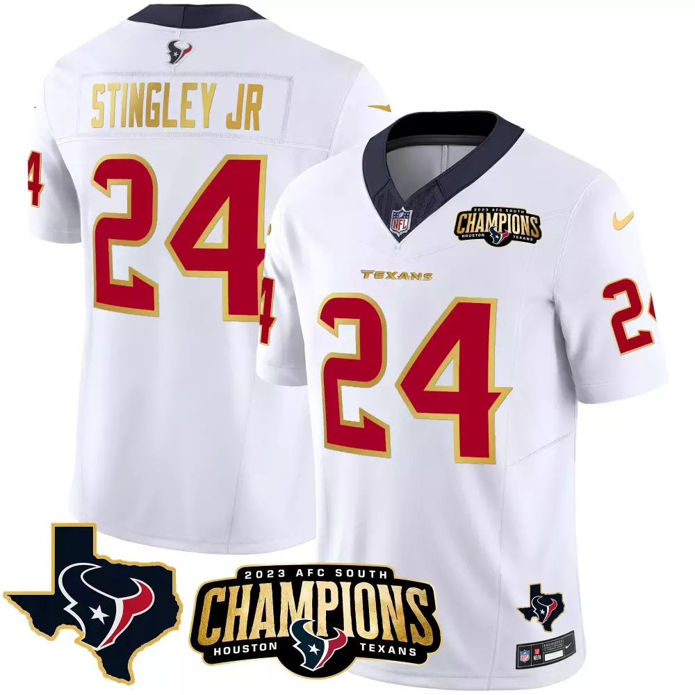 derek stingley jr white limited womens houston texans 2024 texas patch vapor limited jersey v2 all stitched