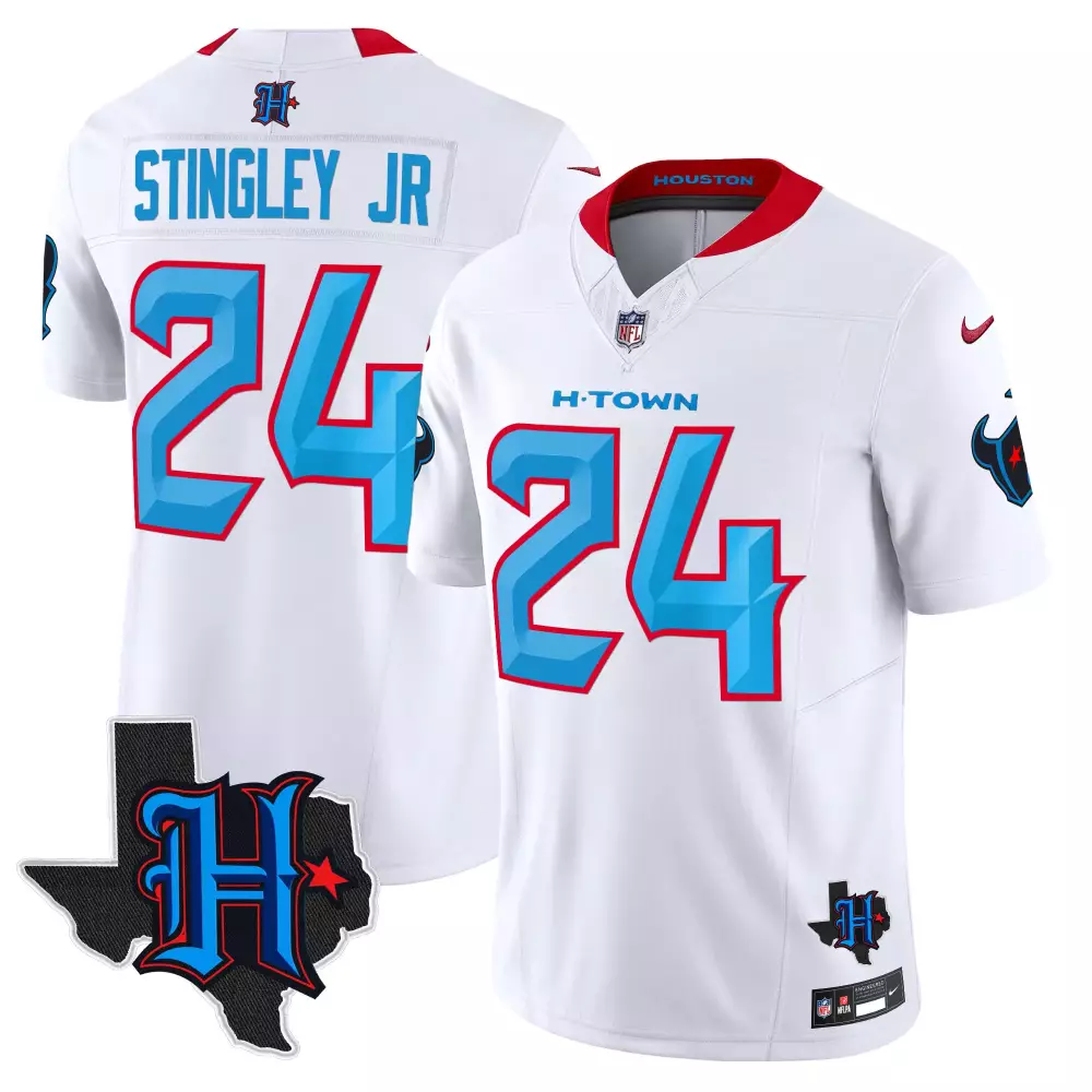 Derek Stingley Jr. White Men's Texans 2024 Texas Patch Vapor Limited Jersey V2 | All Stitched | Game Day Essential | For Men, Women & Youth