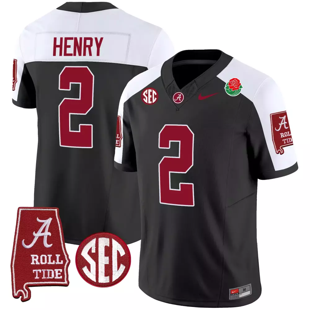 derrick henry black alternate mens alabama crimson tide nick saban 7x champions patch gold trim jersey all stitched