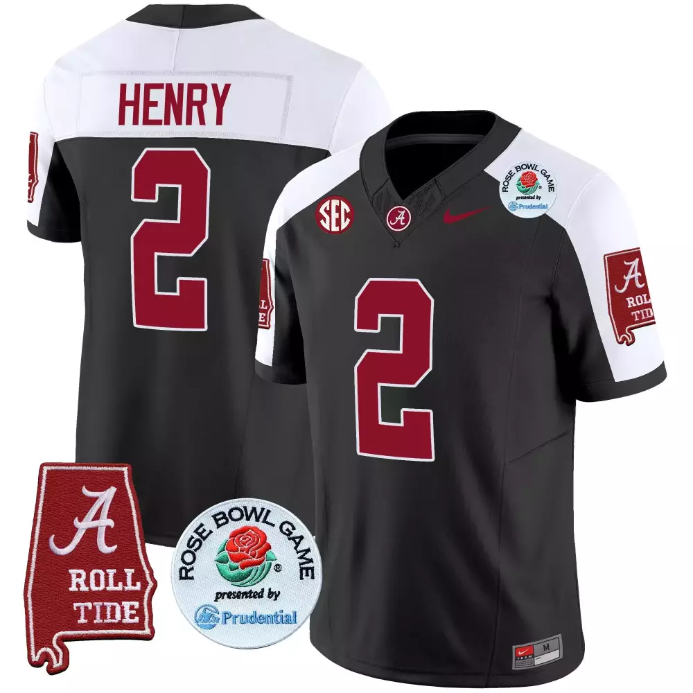 derrick henry black alternate mens alabama crimson tide nick saban 7x champions patch gold trim jersey all stitched