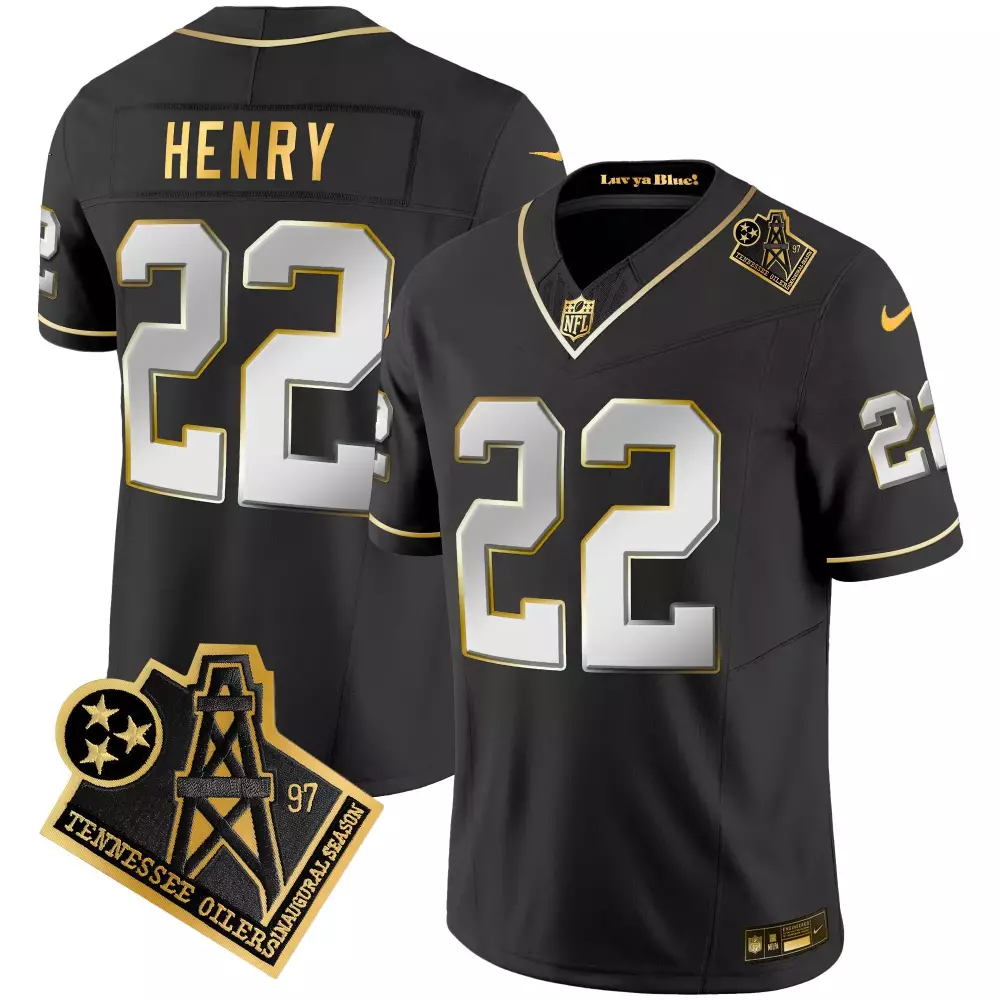 derrick henry black limited mens tennessee titans 1997 throwback gold vapor jersey all stitched