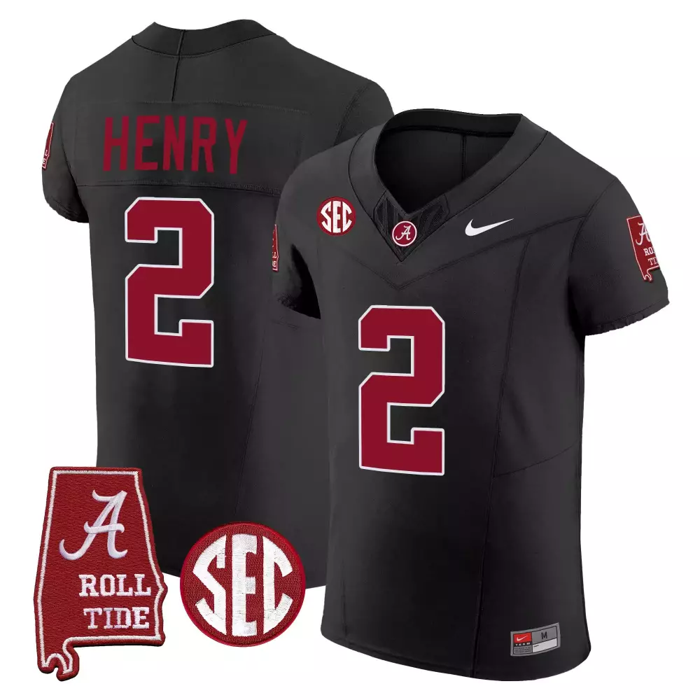 derrick henry black mens alabama crimson tide rose bowl patch vapor jersey all stitched