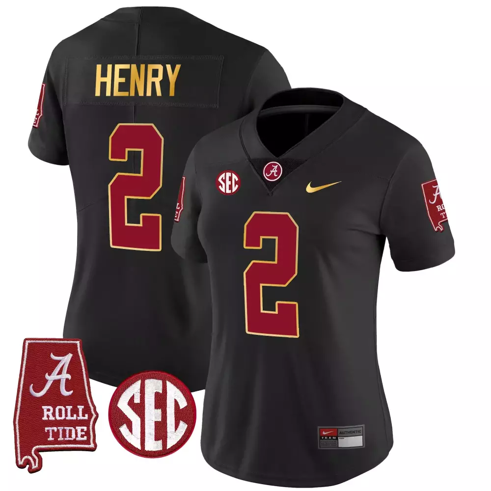 derrick henry black womens alabama crimson tide gold trim vapor jersey alabama map all stitched
