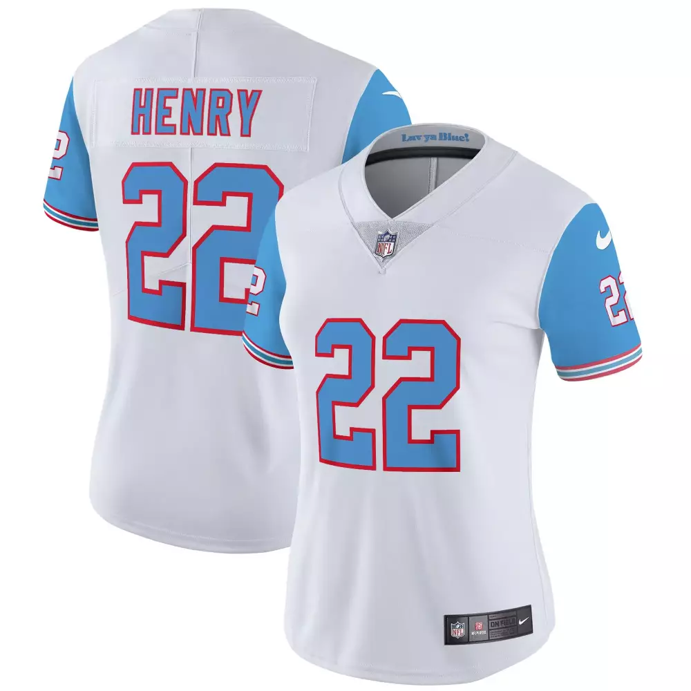 derrick henry blue sleeves womens tennessee titans throwback limited vapor jersey all stitched