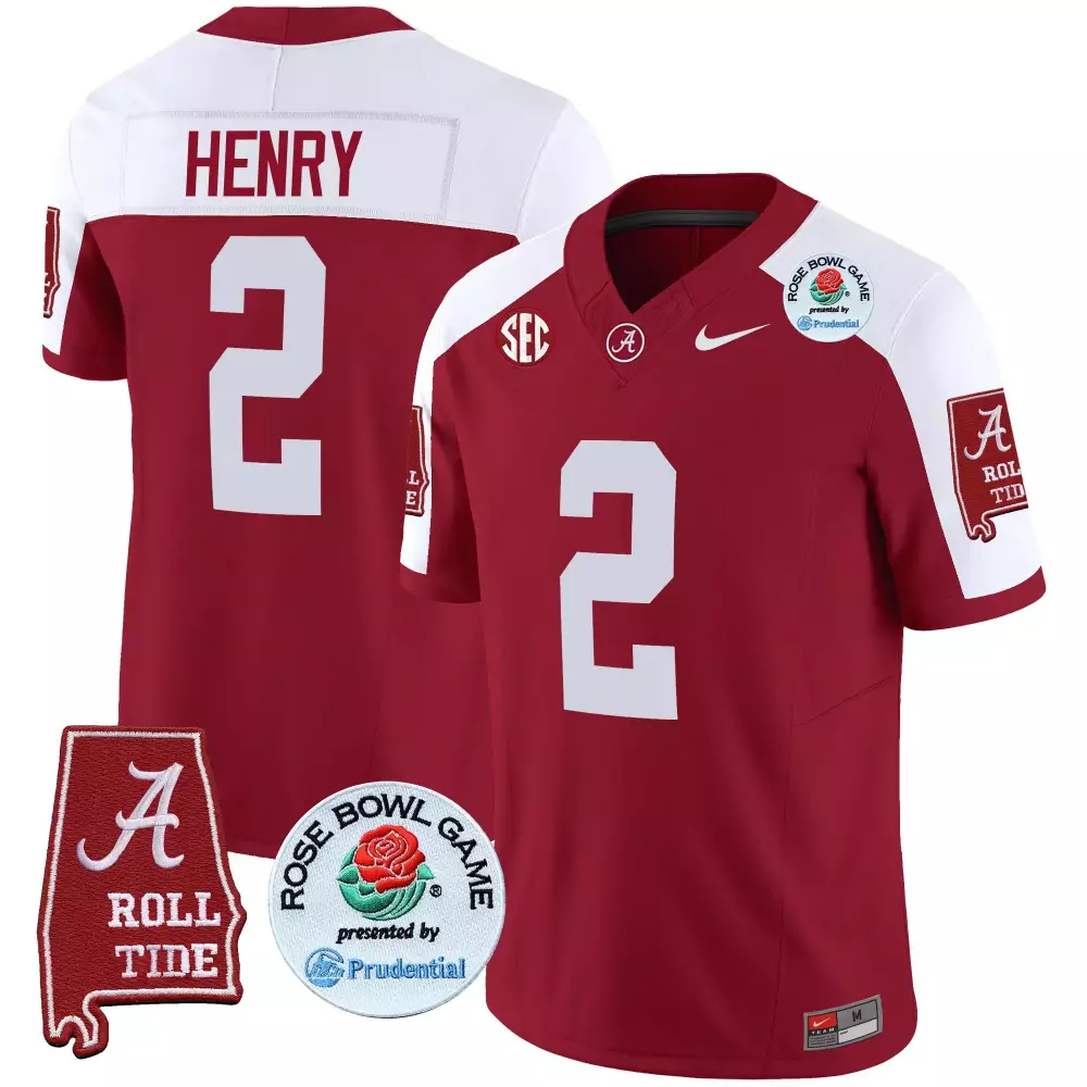 derrick henry crimson alternate mens alabama crimson tide rose bowl patch vapor limited jersey all stitched