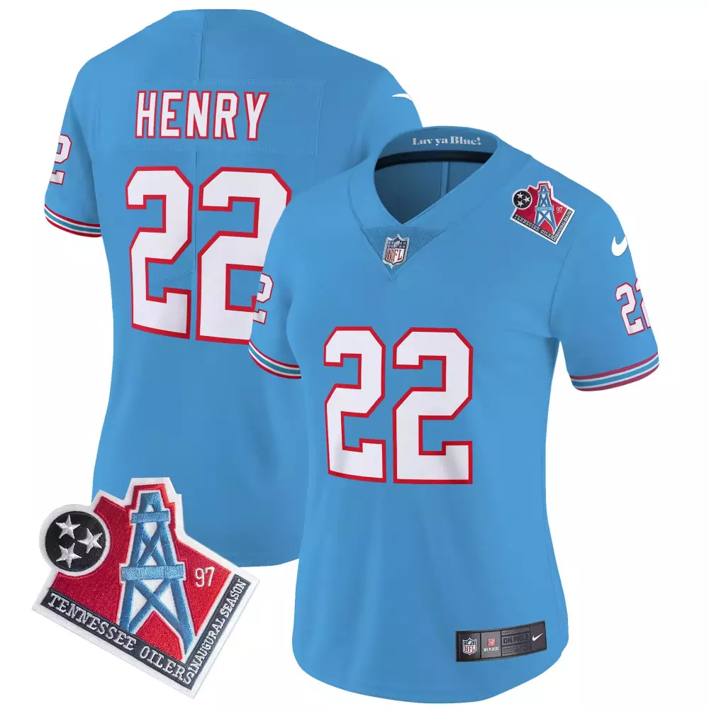 derrick henry blue sleeves womens tennessee titans throwback limited vapor jersey all stitched