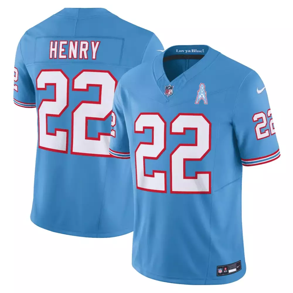 derrick henry light blue womens tennessee titans throwback limited vapor jersey all stitched