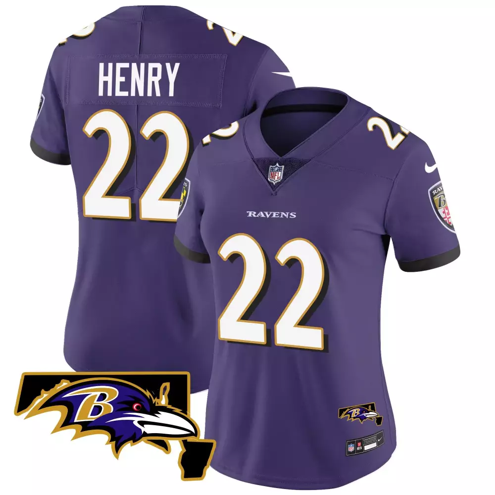 derrick henry purple womens baltimore ravens maryland flag vapor limited jersey v2 all stitched