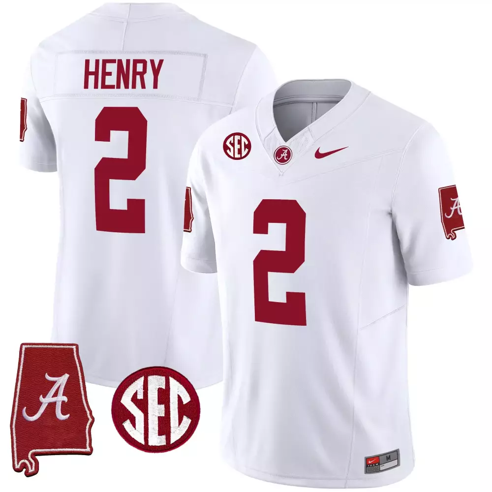 derrick henry white mens alabama crimson tide rose bowl patch vapor jersey all stitched