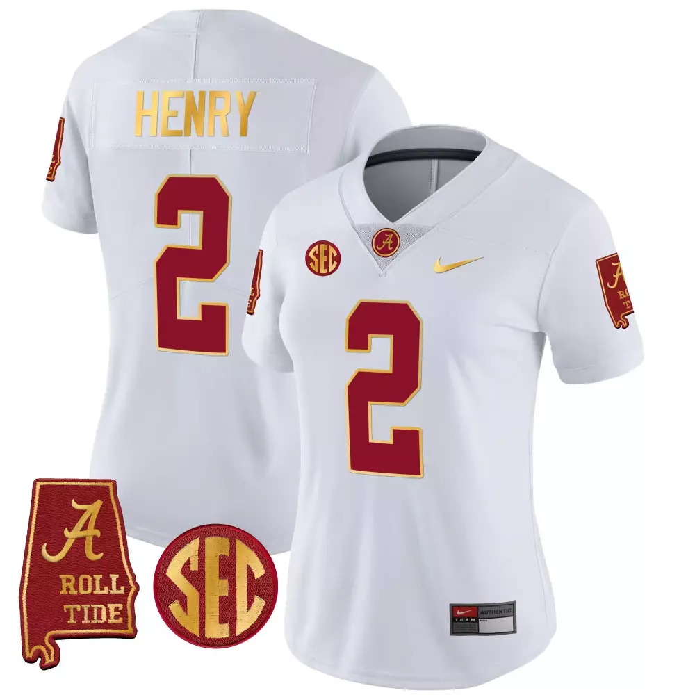 derrick henry white womens alabama crimson tide gold trim vapor jersey v2 alabama map all stitched