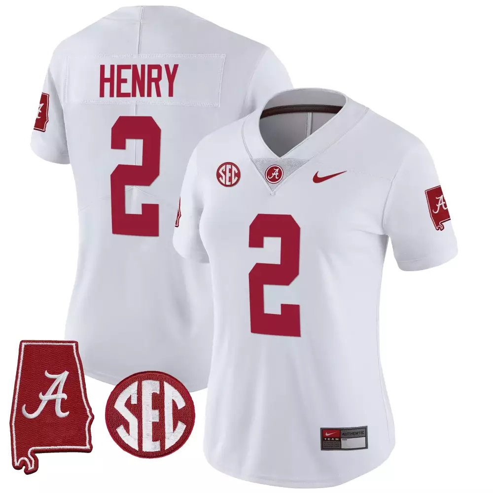 derrick henry white womens alabama crimson tide gold trim vapor jersey v2 alabama map all stitched