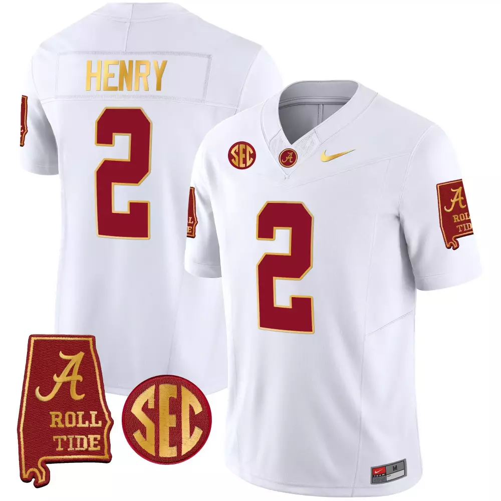 derrick henry white womens alabama crimson tide gold trim vapor jersey v2 alabama map all stitched