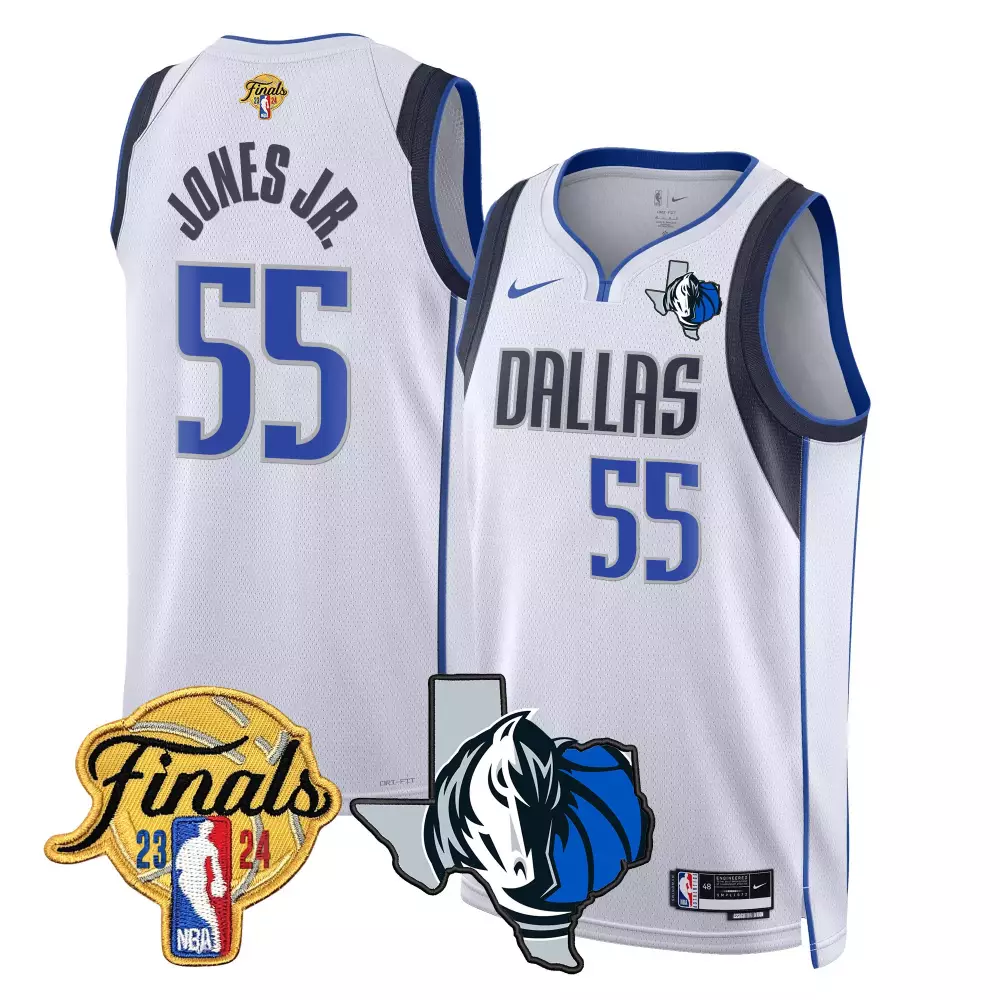 derrick jones jr association mens dallas mavericks 2024 finals texas patch swingman jersey all stitched
