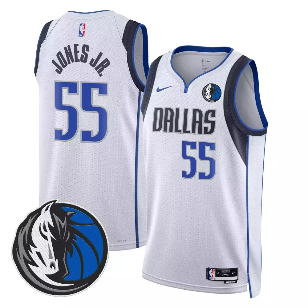 derrick jones jr association mens dallas mavericks 2024 finals texas patch swingman jersey all stitched