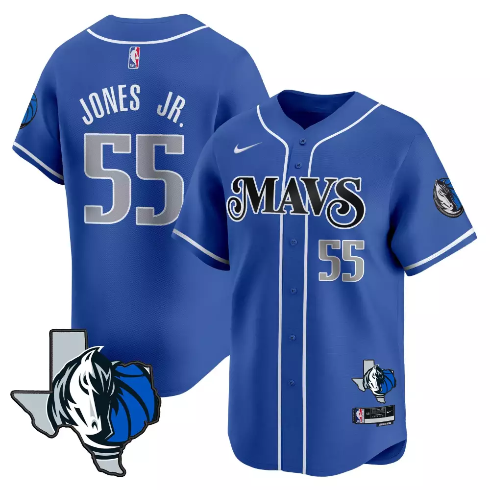 derrick jones jr black mens dallas mavericks 2024 finals texas patch baseball jersey all stitched