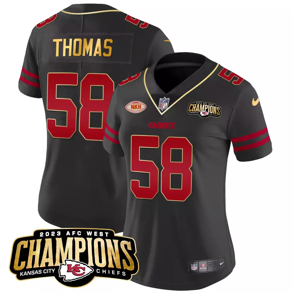 derrick thomas gold trim mens kansas city chiefs super bowl lviii patch vapor jersey v2 all stitched