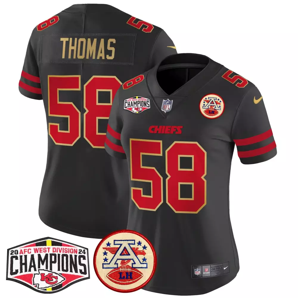 derrick thomas gold trim mens kansas city chiefs super bowl lviii patch vapor jersey v2 all stitched