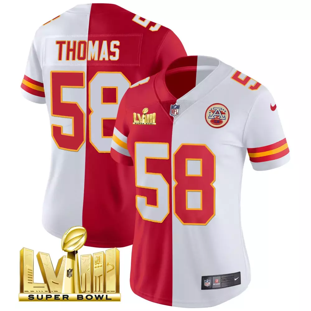 derrick thomas split womens kansas city chiefs super bowl lviii back 2 back patch vapor jersey v4 all stitched