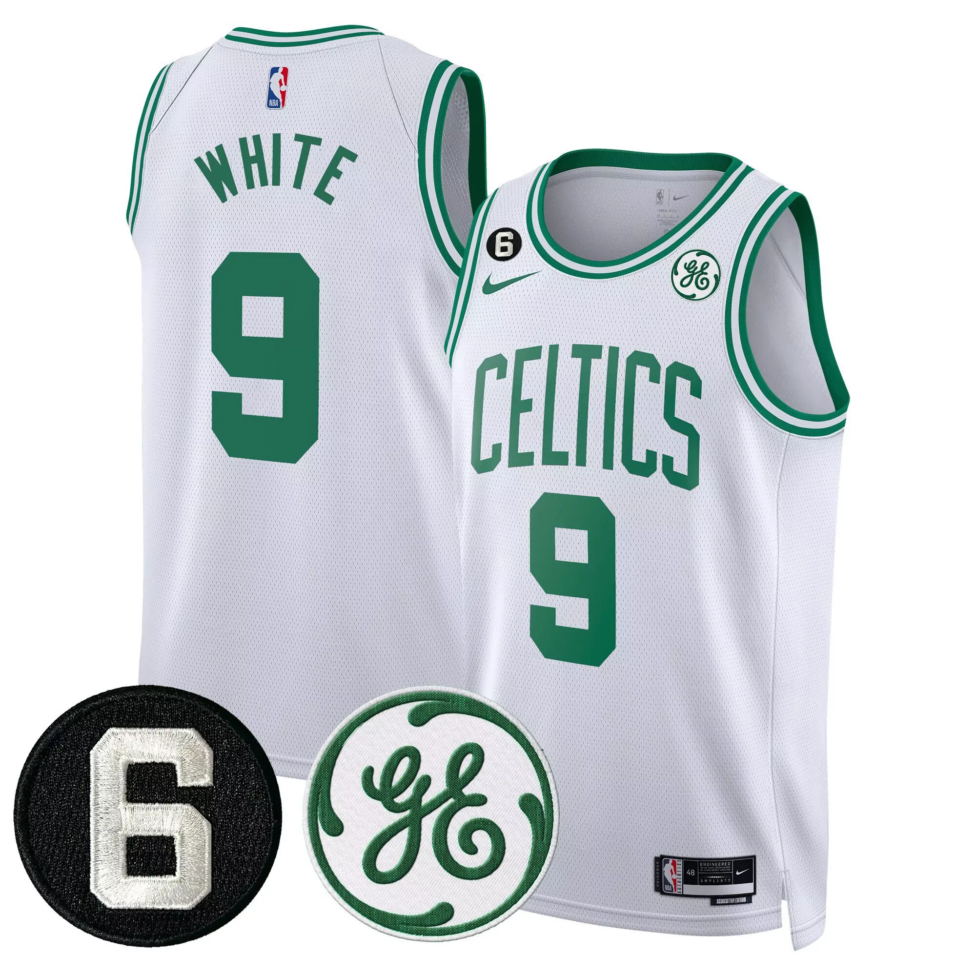 derrick white association mens boston celtics bill russell john havlicek patch jersey all stitched