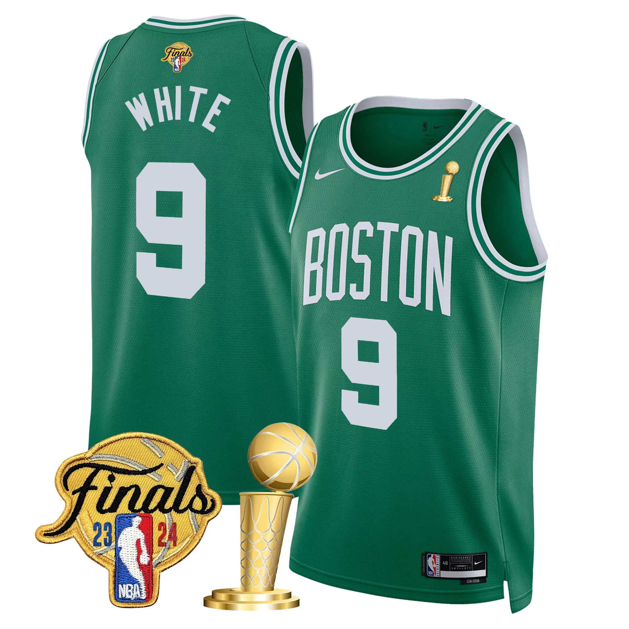 derrick white icon mens boston celtics 2024 final champions patch swingman jersey all stitched