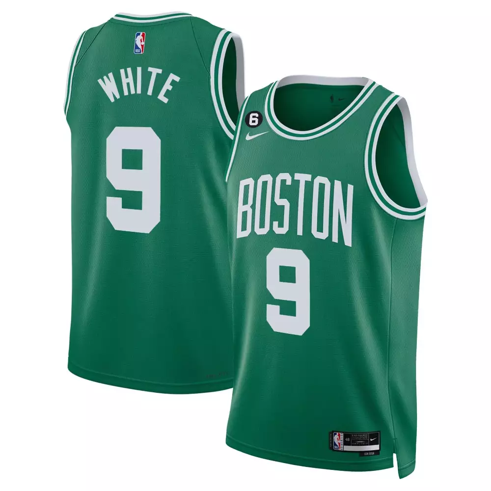 derrick white icon mens boston celtics bill russell patch collection jersey all stitched