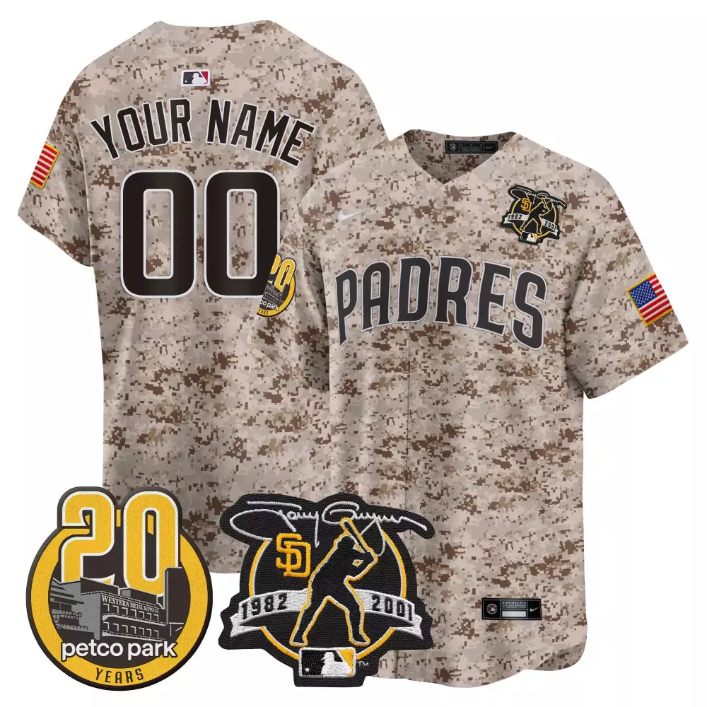 Tony Gwynn San Diego Padres 20th Patch Youth Custom Jersey | Vapor Premier Stitched | Limited Edition Fan Gear | For Men, Women & Youth