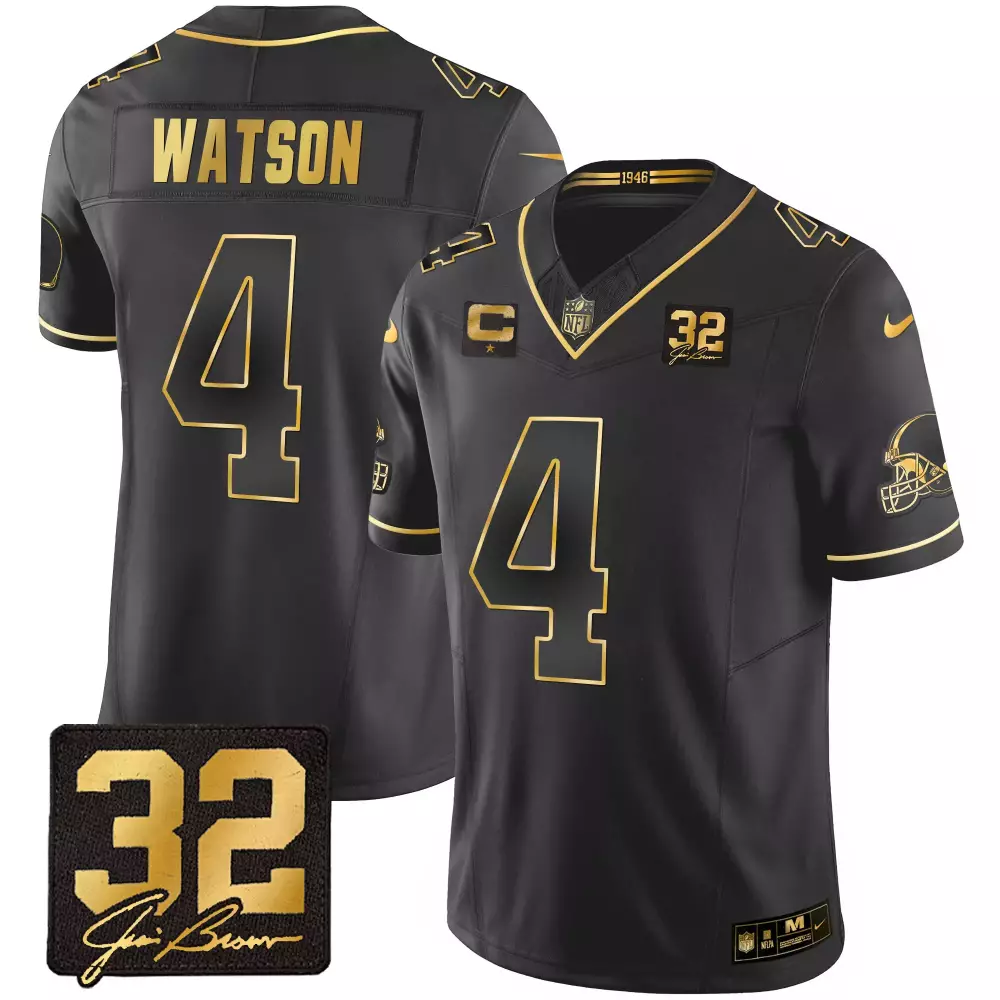 Deshaun Watson 4 Women's Brown Jersey | 2023 Cleveland Browns Home Patch | All Stitched | For Men, Women & Youth