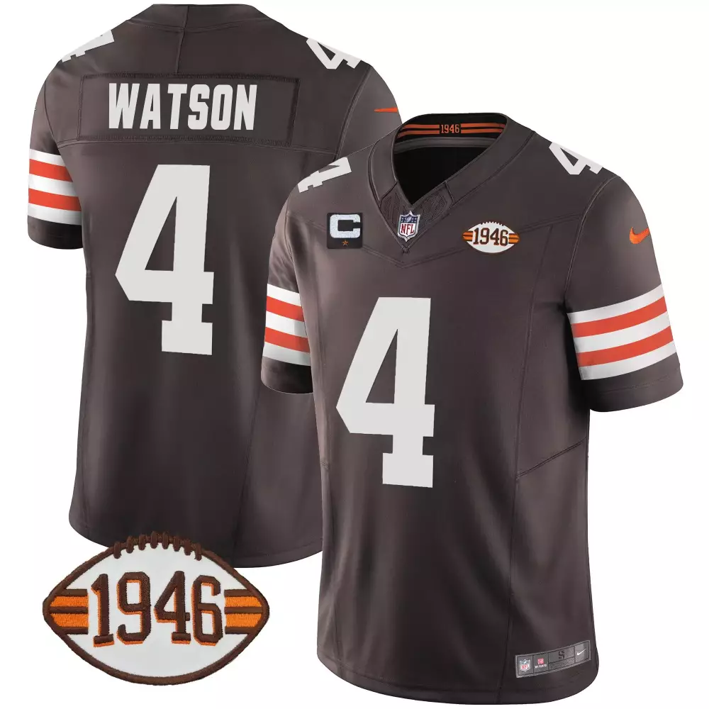 deshaun watson black womens cleveland browns 32 jim brown memorial patch jersey all stitched