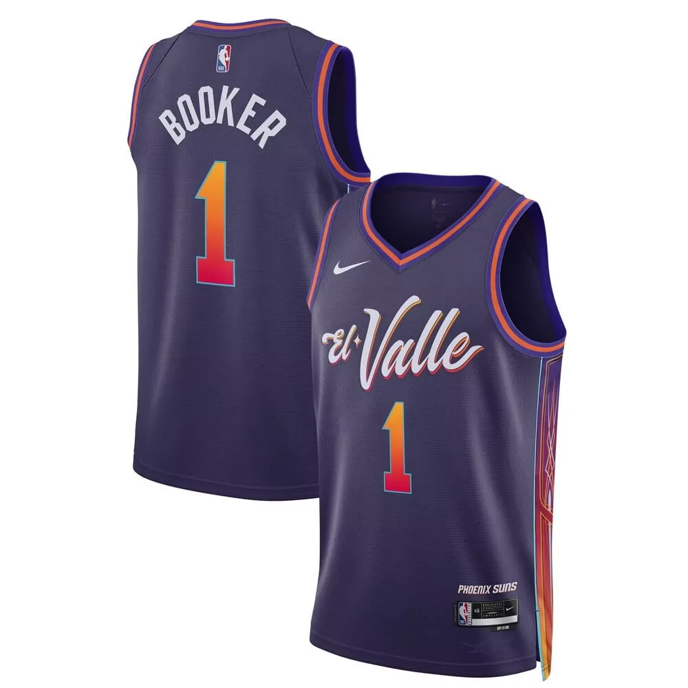 devin booker men devin booker phoenix suns 2024 city edition el valle purple jersey all stitched