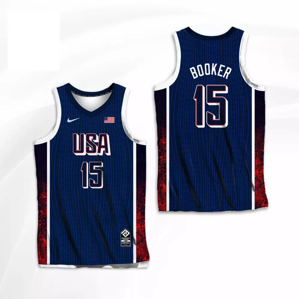 devin booker men mens usa basketball national team 2024 patterned jersey