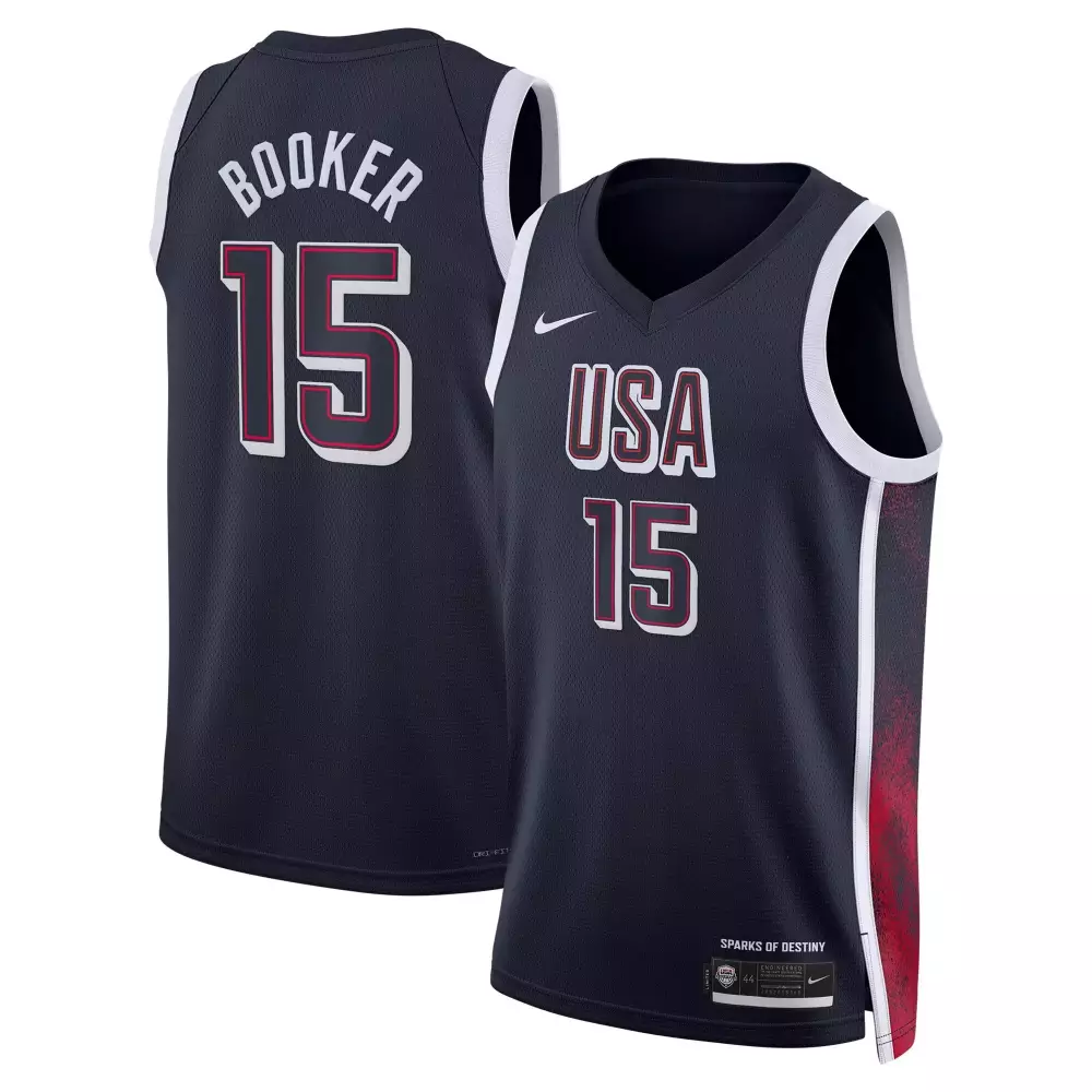 devin booker youth mens usa basketball national team 2024 navy jersey