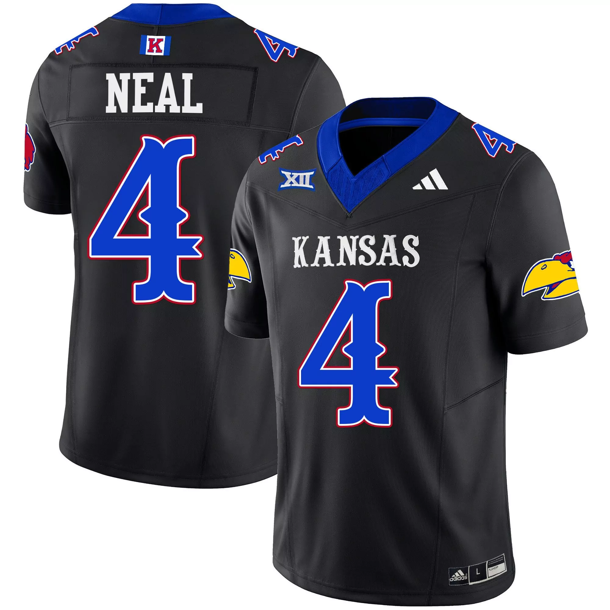 devin neal black limited mens kansas jayhawks blackhawk gold vapor jersey all stitched