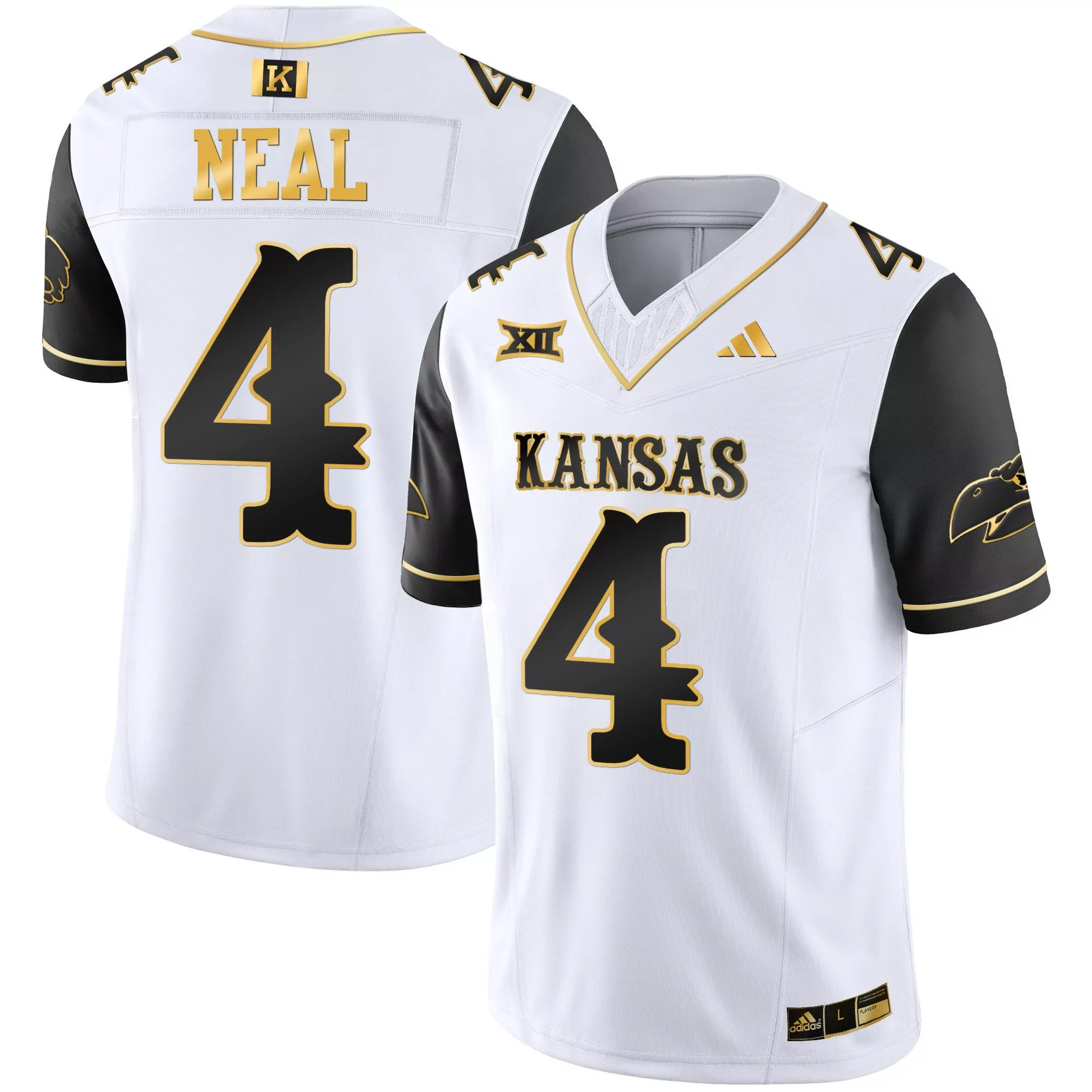 devin neal black limited mens kansas jayhawks blackhawk gold vapor jersey all stitched