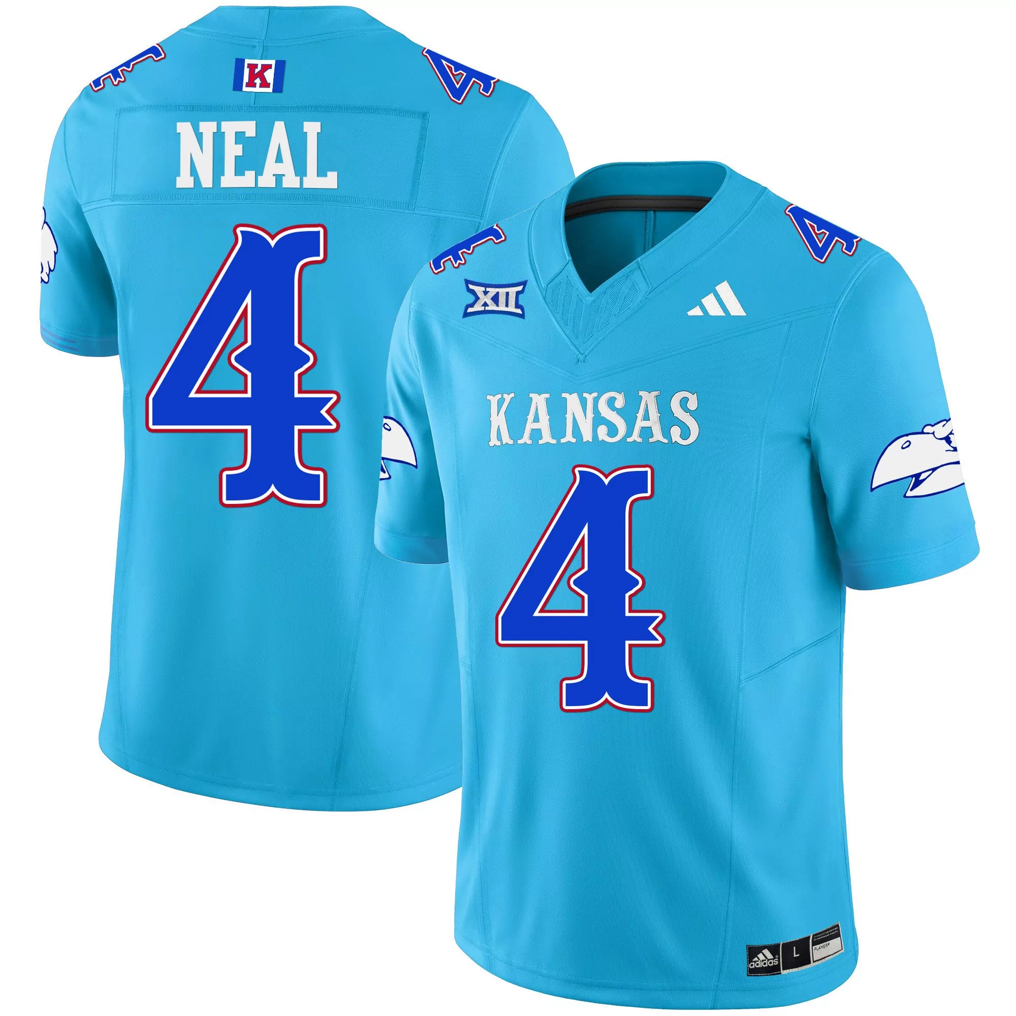 devin neal blue throwback mens kansas jayhawks blackhawk guaranteed rate bowl patch vapor limited jersey stitched