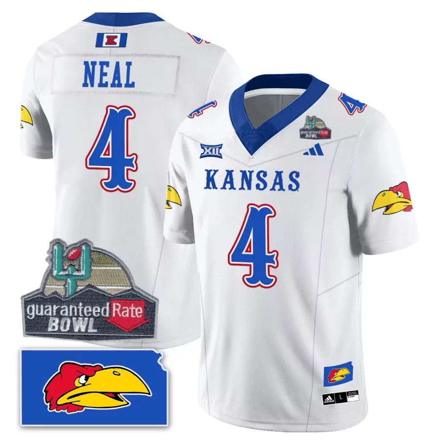 devin neal white gold mens kansas jayhawks blackhawk gold vapor jersey all stitched