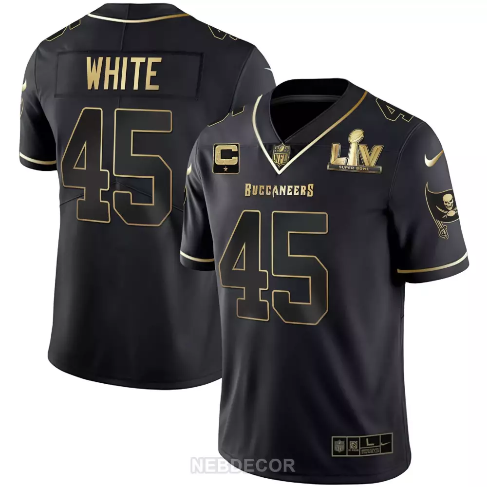 devin white black gold mens tampa bay buccaneers super bowl liv white gold black gold jersey all stitched