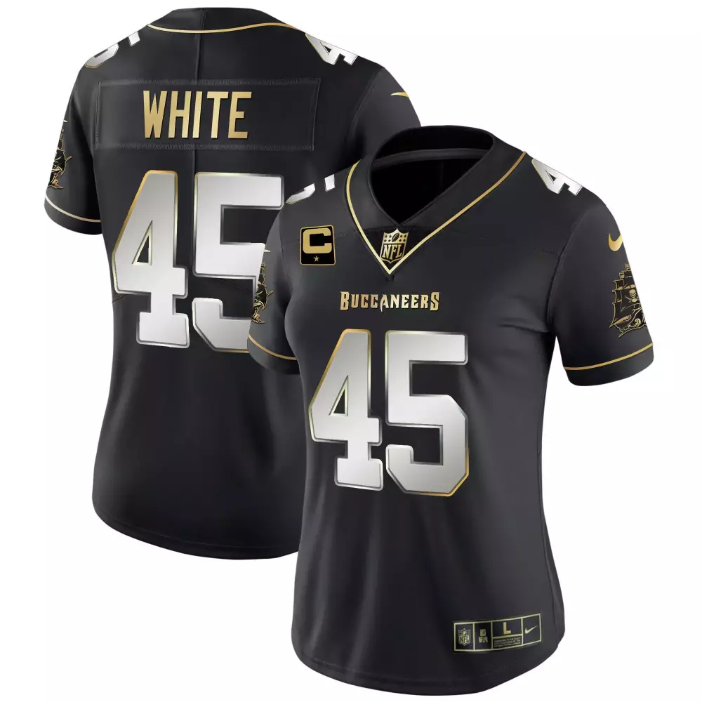devin white black limited womens tampa bay buccaneers vapor gold jersey all stitched