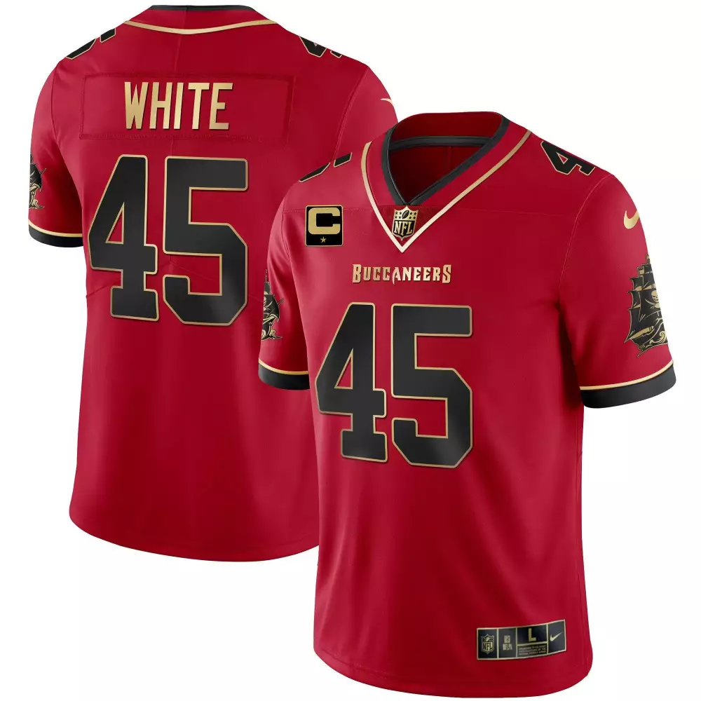 devin white black red mens tampa bay buccaneers gold vapor jersey all stitched