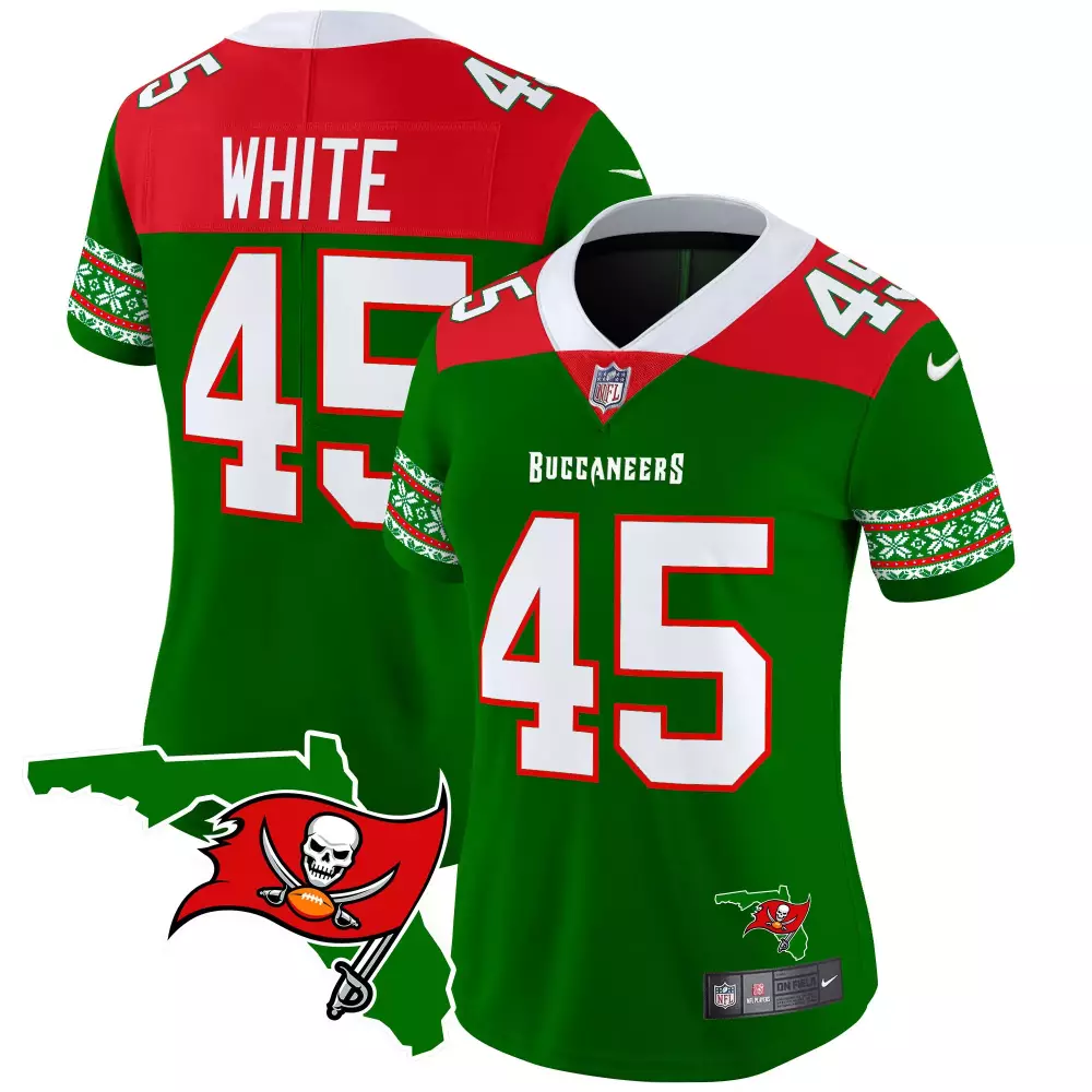 devin white green womens tampa bay buccaneers 2024 christmas vapor limited jersey all stitched