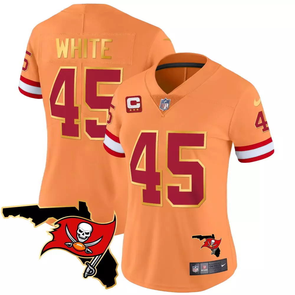 devin white orange womens tampa bay buccaneers 40th season patch vapor limited jersey all stitched