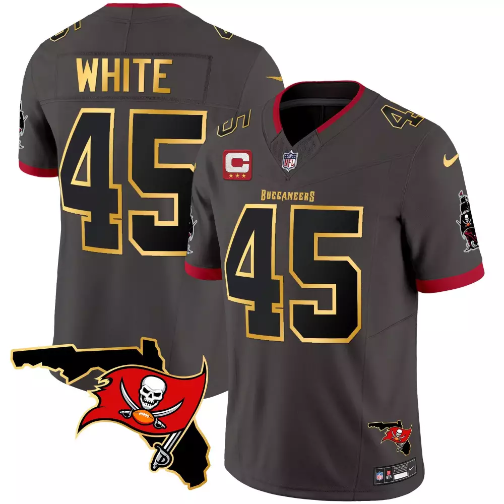 devin white pewter mens tampa bay buccaneers 2023 nfc south champions patch vapor jersey all stitched