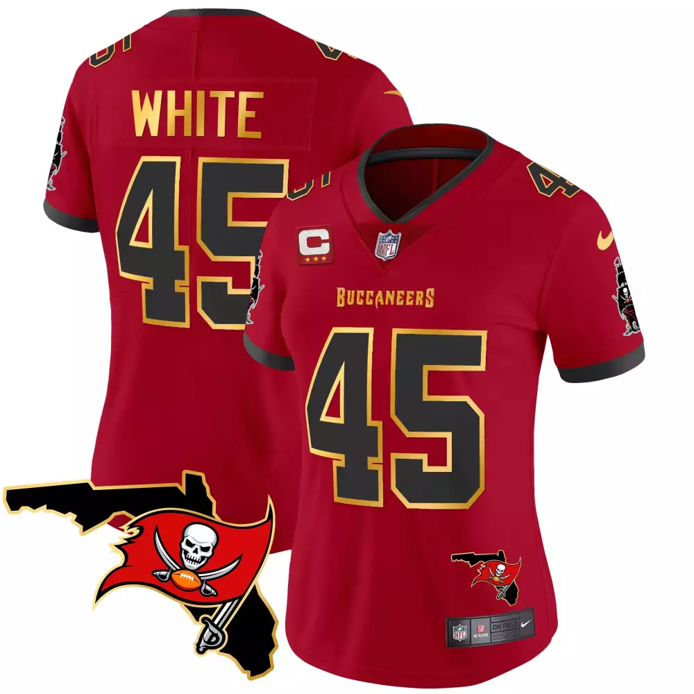 devin white red womens tampa bay buccaneers 2023 nfc south champions patch vapor jersey all stitched